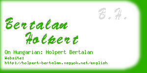 bertalan holpert business card